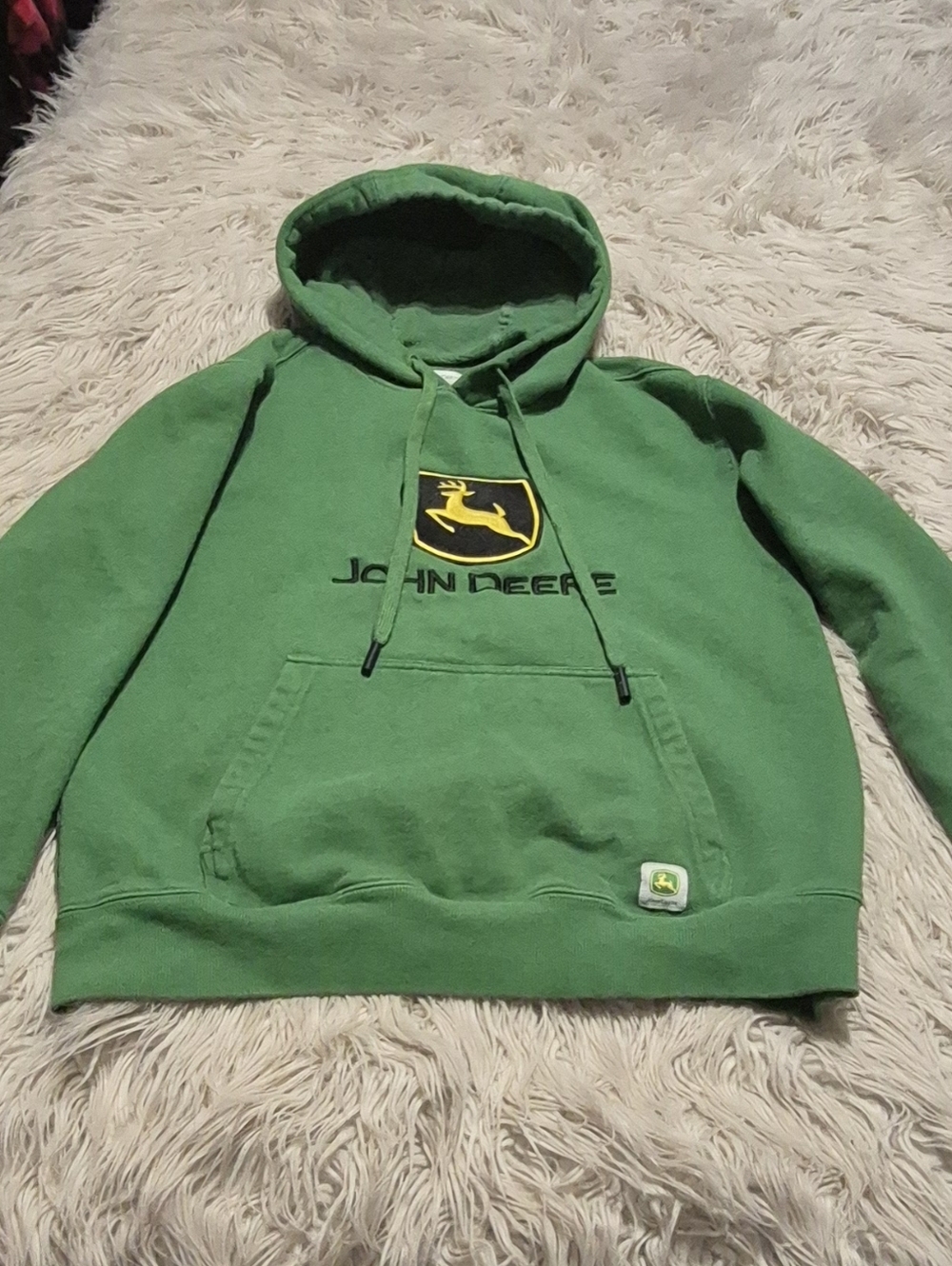 John Deere Green Crewneck Hoodie with Yellow Logo